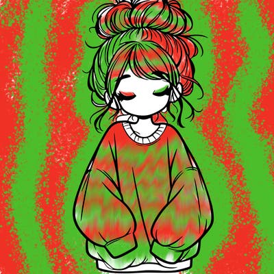 girl with baggy sweatshirt and messy bun