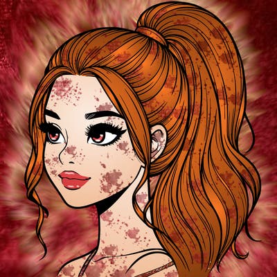 realistic girl with a high ponytail