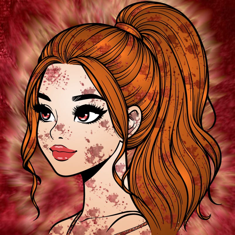 realistic girl with a high ponytail