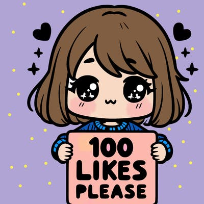 cute girl holding a sign saying 100 likes please