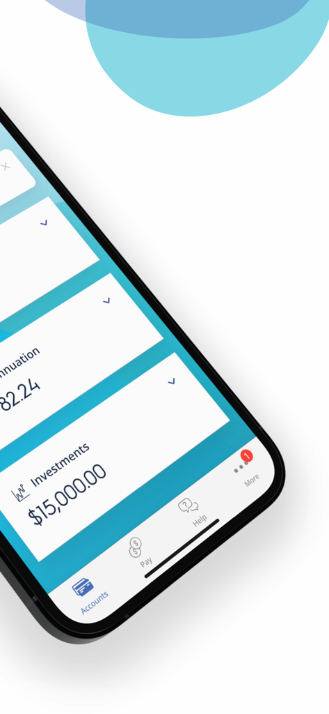 My AMP app screen displaying superannuation and investment account balances