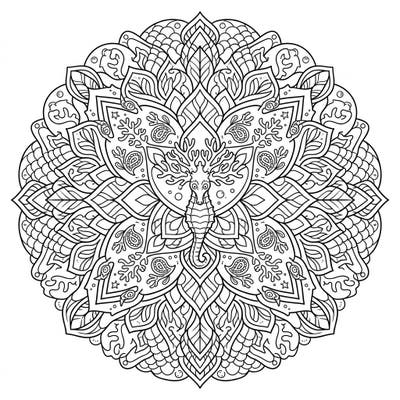 Immerse yourself in the tranquility of the ocean with this exquisite Barbour's Seahorse Mandala coloring page. Discover an intricate radial design where marine life meets meditative art, perfect for a relaxing creative escape.