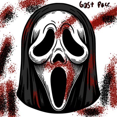 detailed ghostface mask