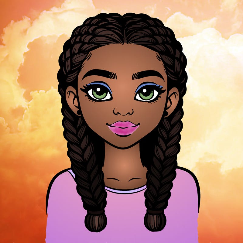 realistic girl with braids