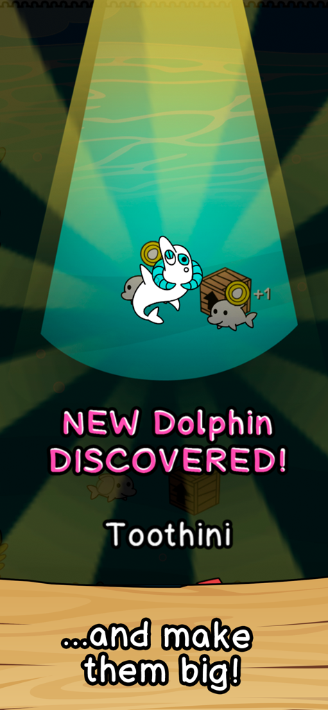 Dolphin Evolution - A new dolphin mutation named Toothini discovered in the Dolphin Evolution mobile game