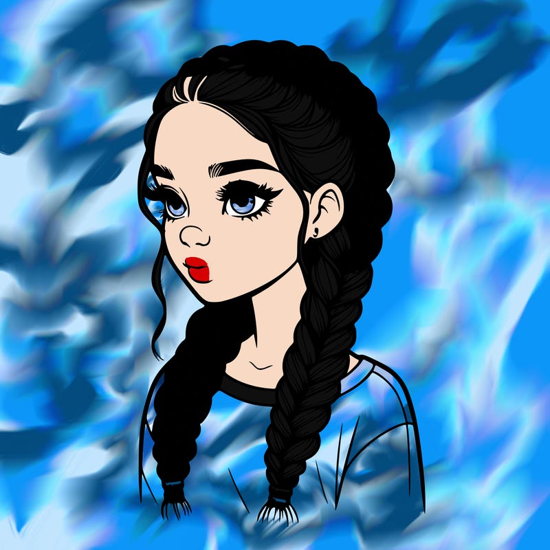 realistic girl with braids