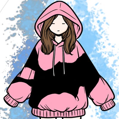 girl in oversized hoodie