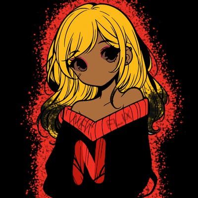 shy pretty girl wearing a sweater that is falling off one shoulder portrait