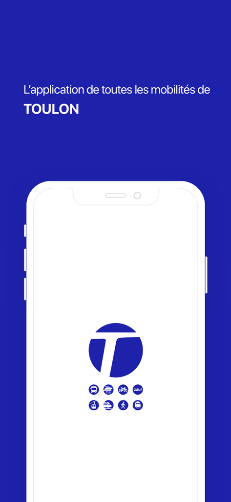 réseau Mistral - Écran de démarrage de l'application Réseau Mistral pour les transports publics à Toulon