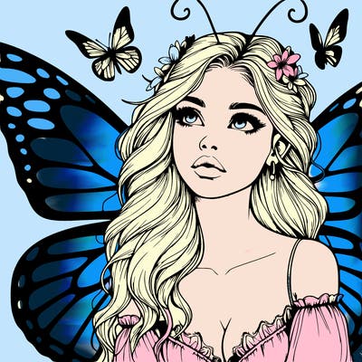 butterfly fairy realistic girl