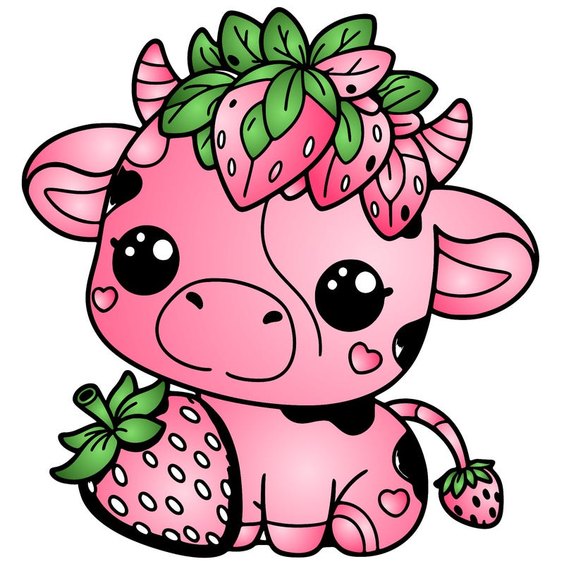 cute strawberry cow
