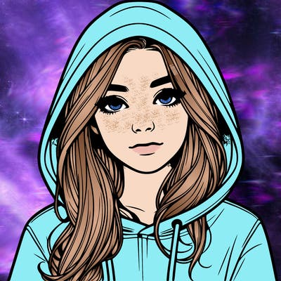 realistic girl with a hoodie