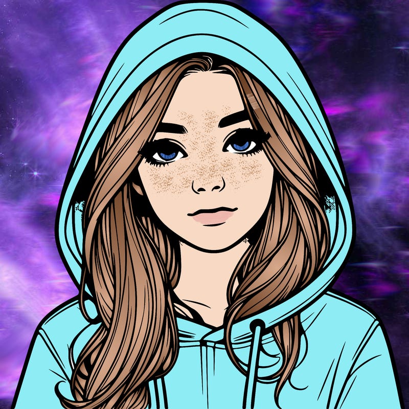 realistic girl with a hoodie