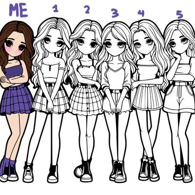 a group of girls realistic