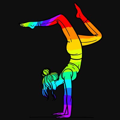 a woman doing a handstand