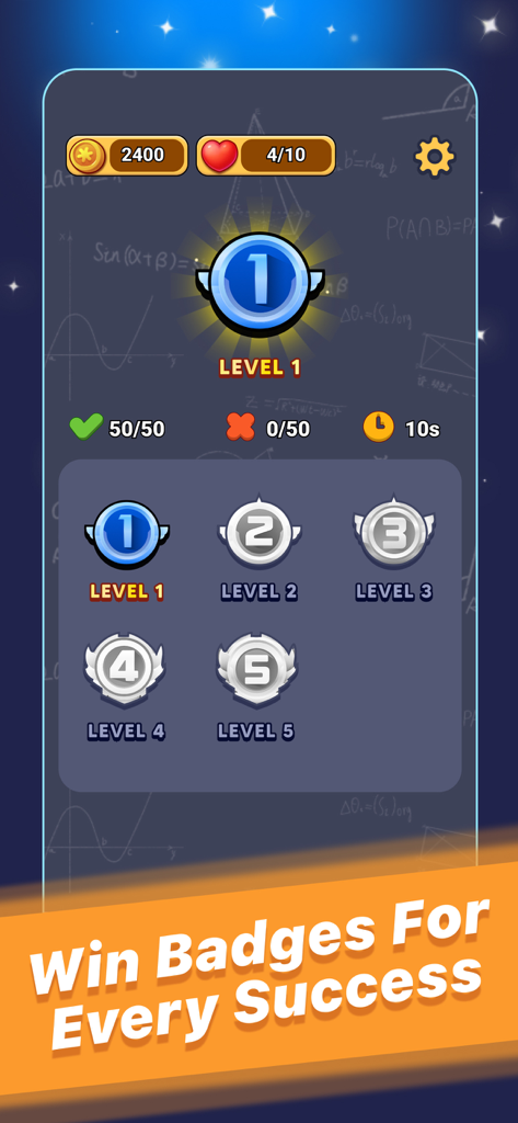 QuizSpark Pro - QuizSpark Pro achievement screen showing unlocked level badges and quiz statistics