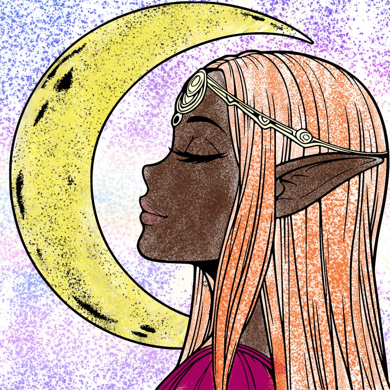 a realistic moon elf