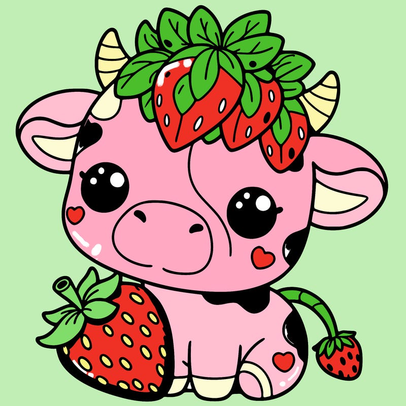 cute strawberry cow