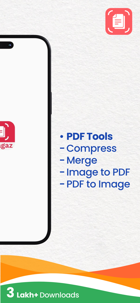 Kaagaz PDF Scanner & Compress - Kaagaz PDF Scanner app features including PDF compression and merging