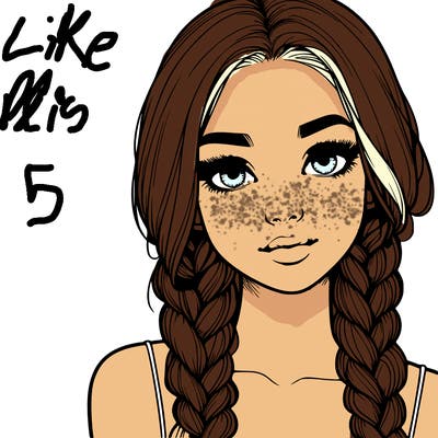 realistic girl with braids