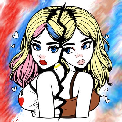 realistic girl split