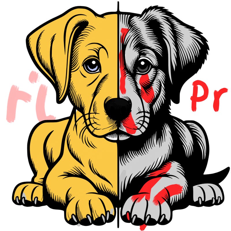 realistic dog split picture