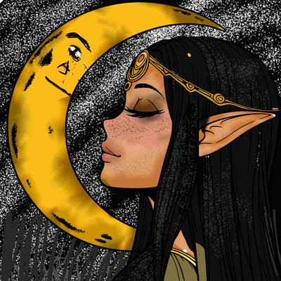 a realistic moon elf