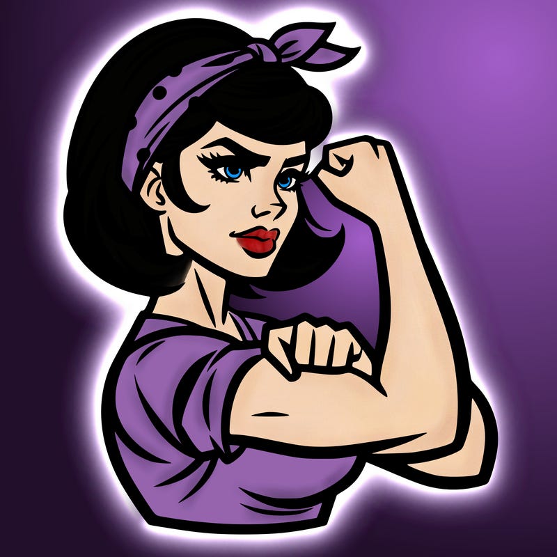 strong woman with a 60s american ad style