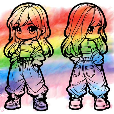 girl in crop top and baggy pants