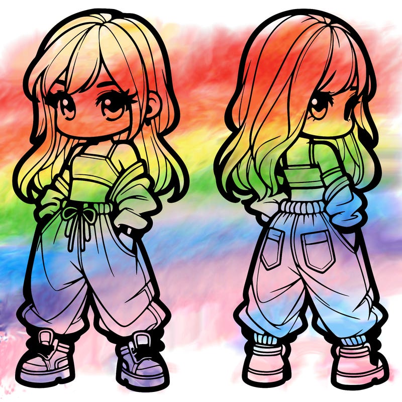 girl in crop top and baggy pants