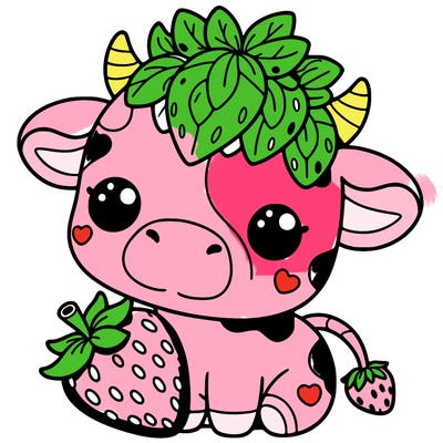 cute strawberry cow