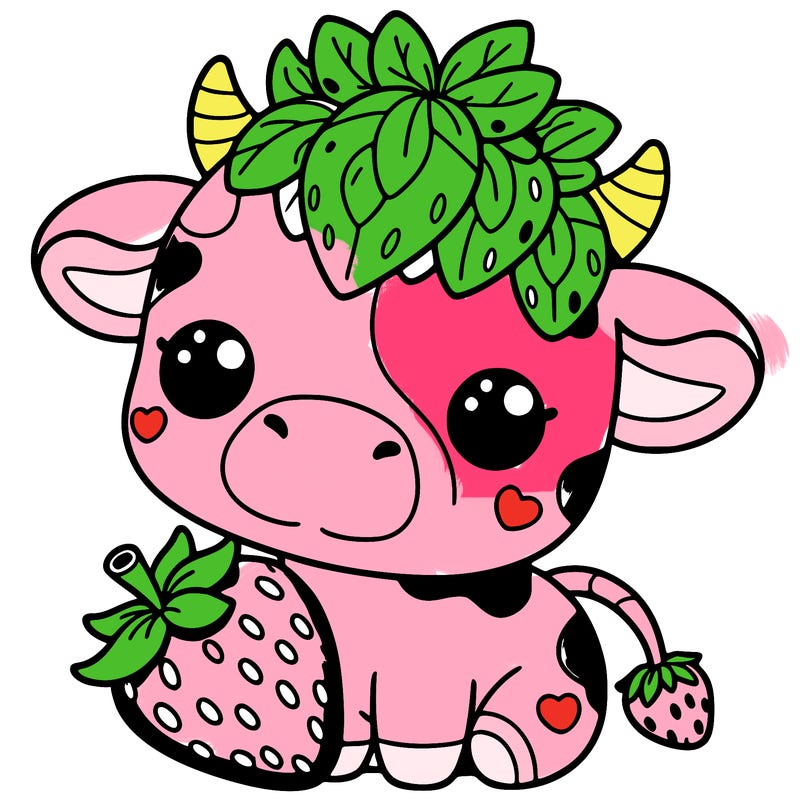 cute strawberry cow