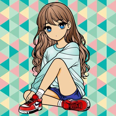 girl sitting realistic