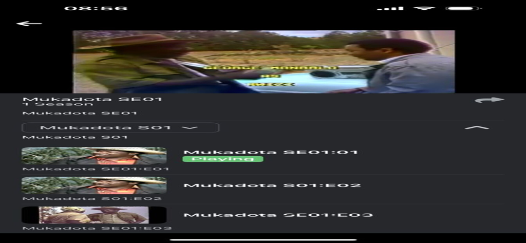 Z+ - Z-plus app interface showing the video player and episode list for the Zimbabwean drama series Mukadota