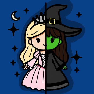 split princess and witch