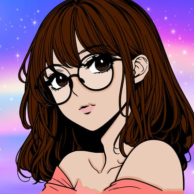 manga woman character with glasses and nice lips