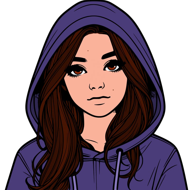 realistic girl with a hoodie