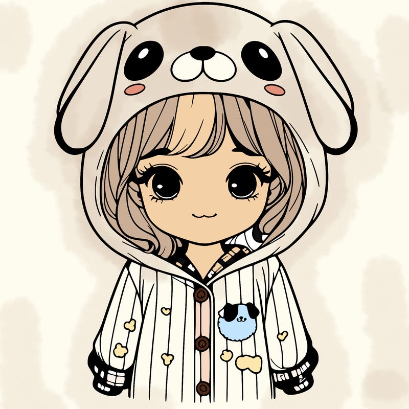 realistic girl in dog pjs