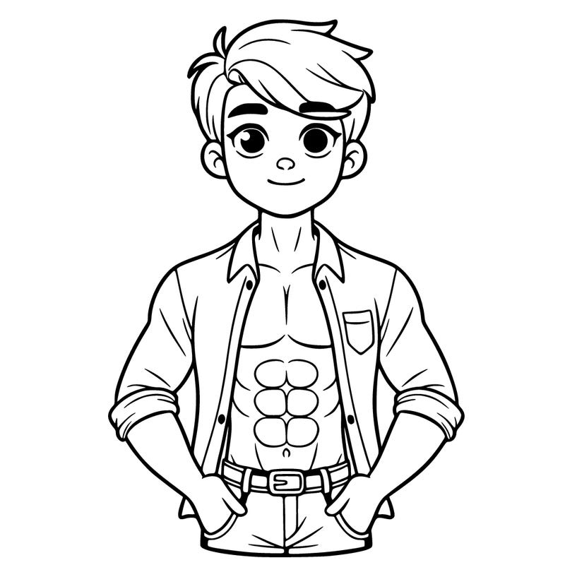 boy with abs with button up  shirt super hot