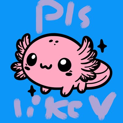 cute easy baby axolotl