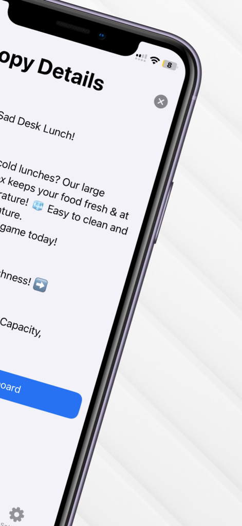Ad Copy AI: Ads Generator - Detailed view of an AI generated advertisement copy on a mobile device.