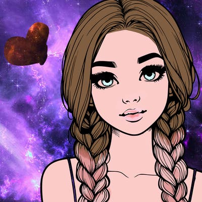 realistic girl with braids