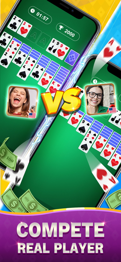 Solitaire of Cash - Two players competing in a real time head to head solitaire match for cash prizes.