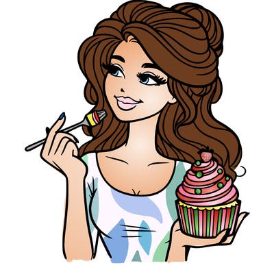 pretty woman with a cupcake