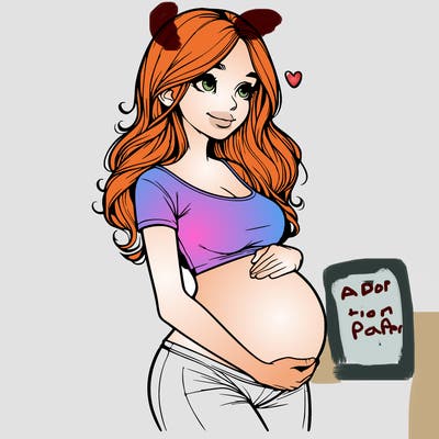 realistic pregnant girl