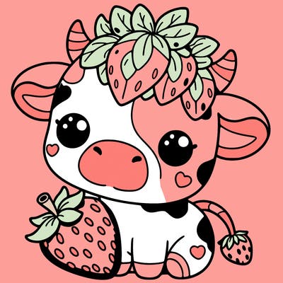 cute strawberry cow
