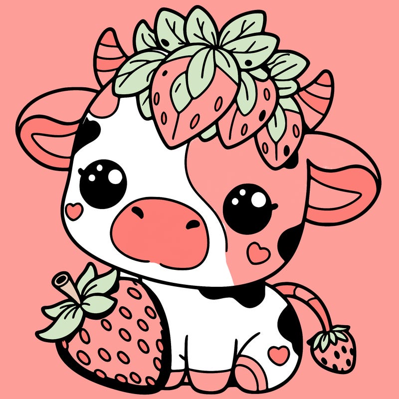 cute strawberry cow