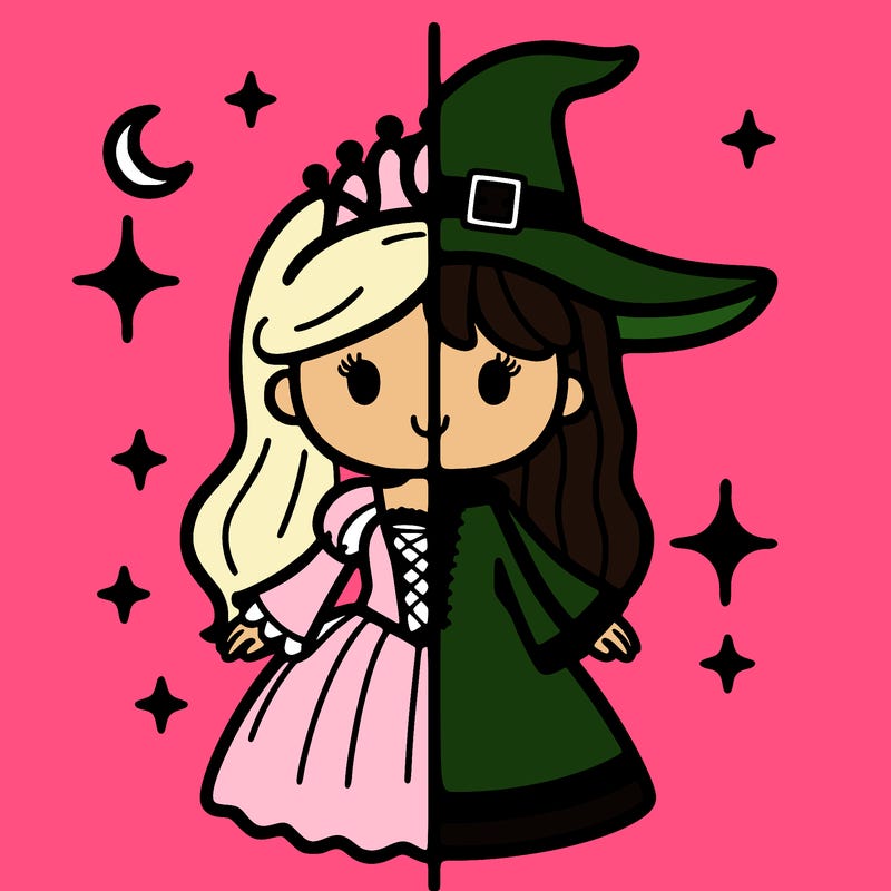 split princess and witch