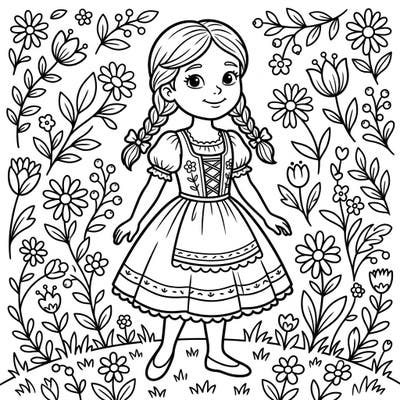 Step into the enchanting world of ballet with this charming Giselle coloring page, specially designed for children aged 4-8. Young artists will love bringing the innocent peasant girl and her beautiful floral surroundings to life with their favorite colors.