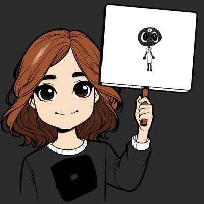 realistic girl holding up a sign